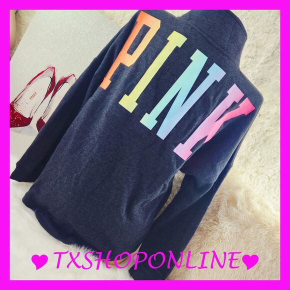 💗Victoria's Secret PINK rainbow logo pullover💗 - Picture 1 of 6